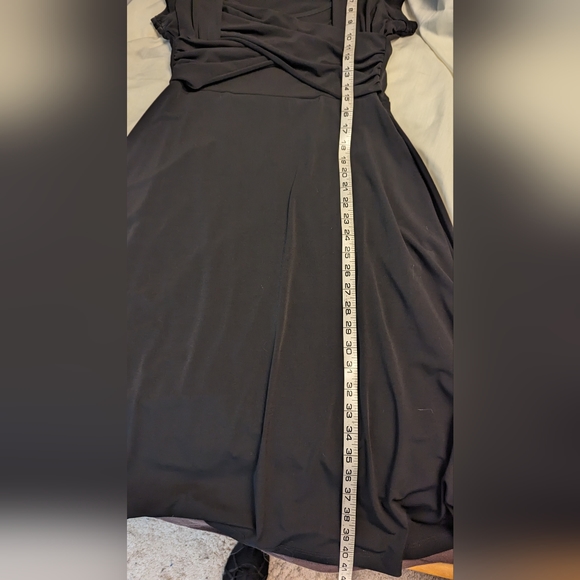 Rickis szM black stretch cross-front retro-feel perfect fit & flare LB dress EUC - Picture 4 of 6
